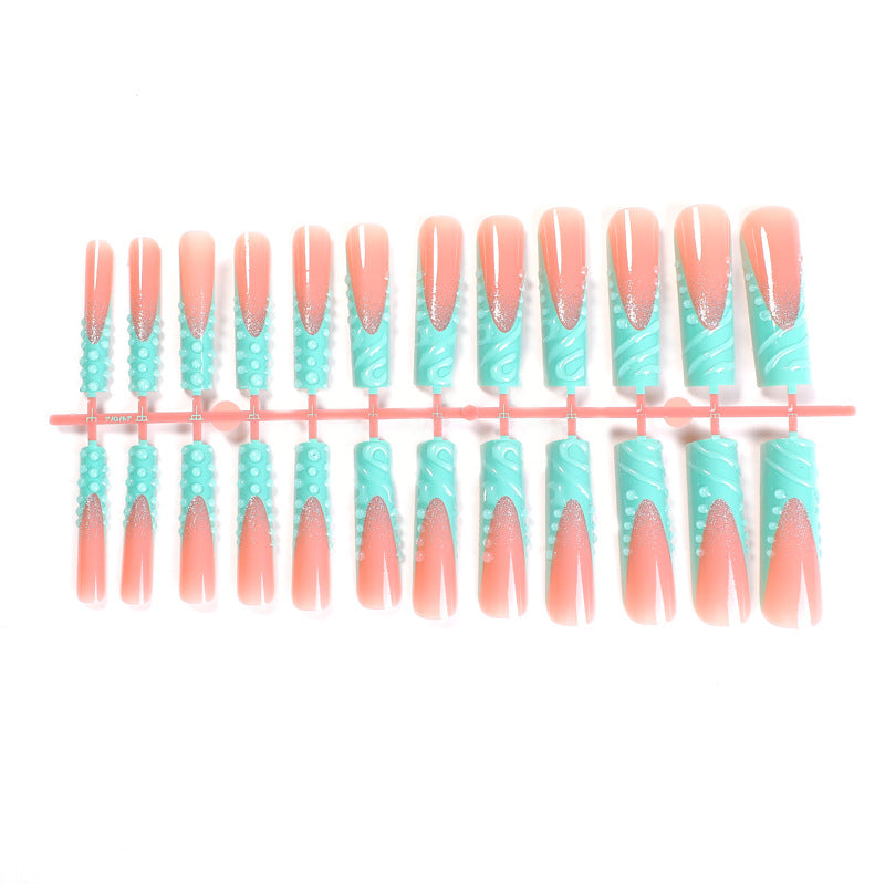 Wholesale Extra long water pipe green French three-dimensional pattern wear armor